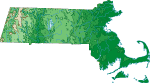 Massachusetts topographical map